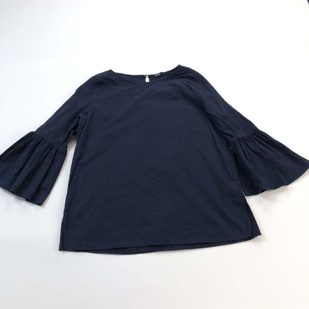 Gibson Bell Sleeve Womens Medium? Pullover Top Blouse Blue